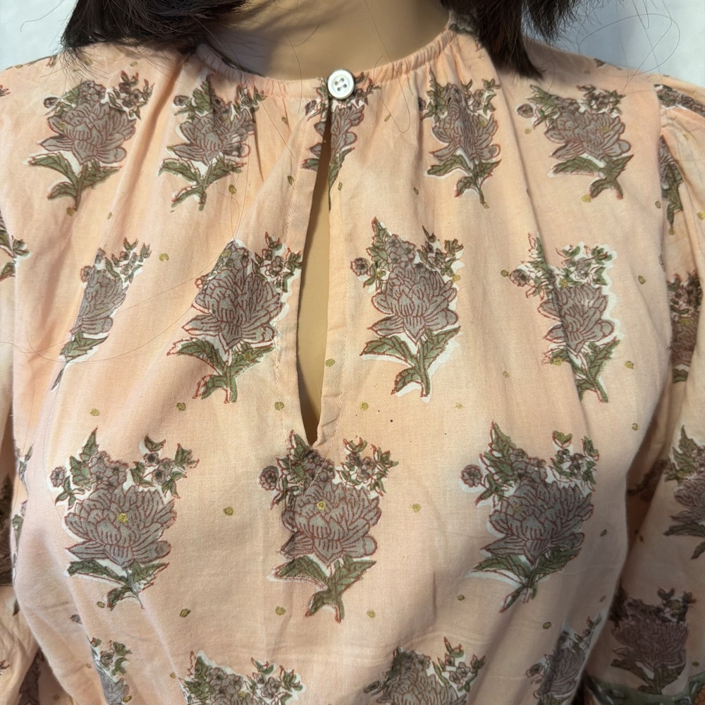 Victoria Dunn Women's Midi Dress Small Flowy Cottagecore Prairie Boho Ruffles - Picture 3 of 10